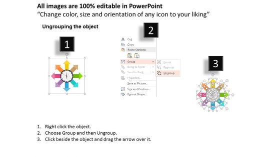 Circular Arrows Around Clock For Time Management Powerpoint Template