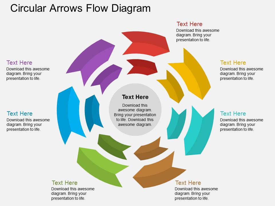 Circular Arrows Flow Diagram Powerpoint Template