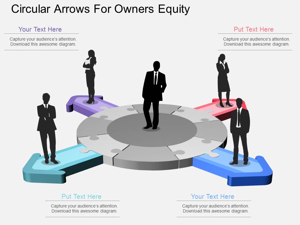 Circular Arrows For Owners Equity Powerpoint Template