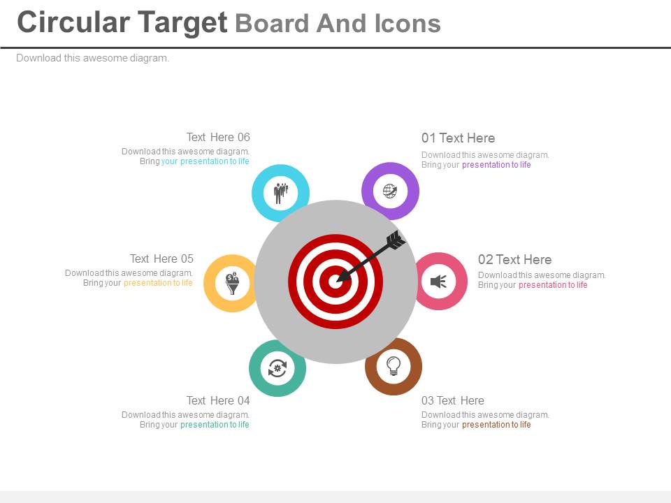 Circular Diagram For Target Planning Powerpoint Slides