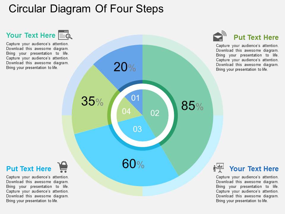 Circular Diagram Of Four Steps Powerpoint Template