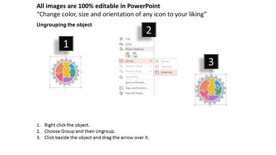 Circular Gear Puzzle Infographic Diagram Powerpoint Template