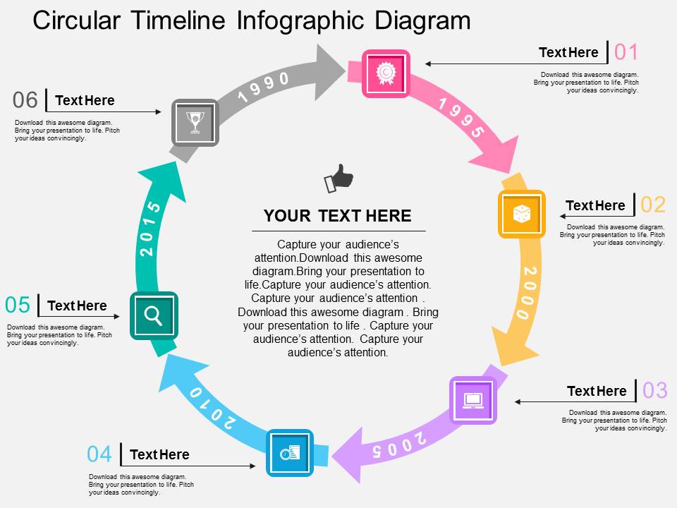 Circular Timeline Infographic Diagram Powerpoint Template
