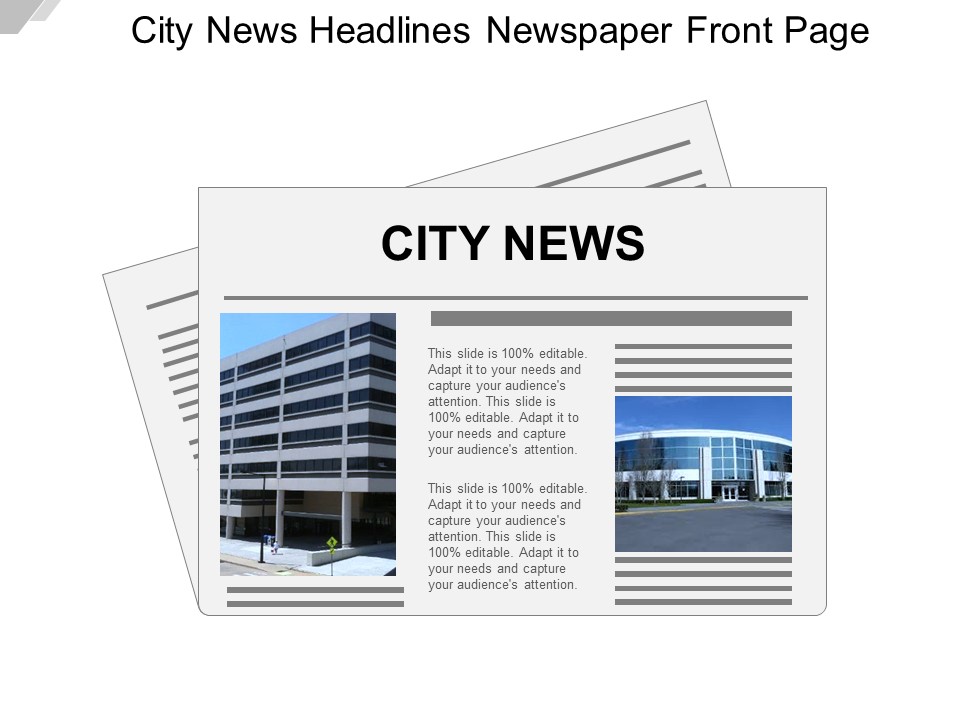 City News Headlines Newspaper Front Page Ppt PowerPoint Presentation Professional Ideas