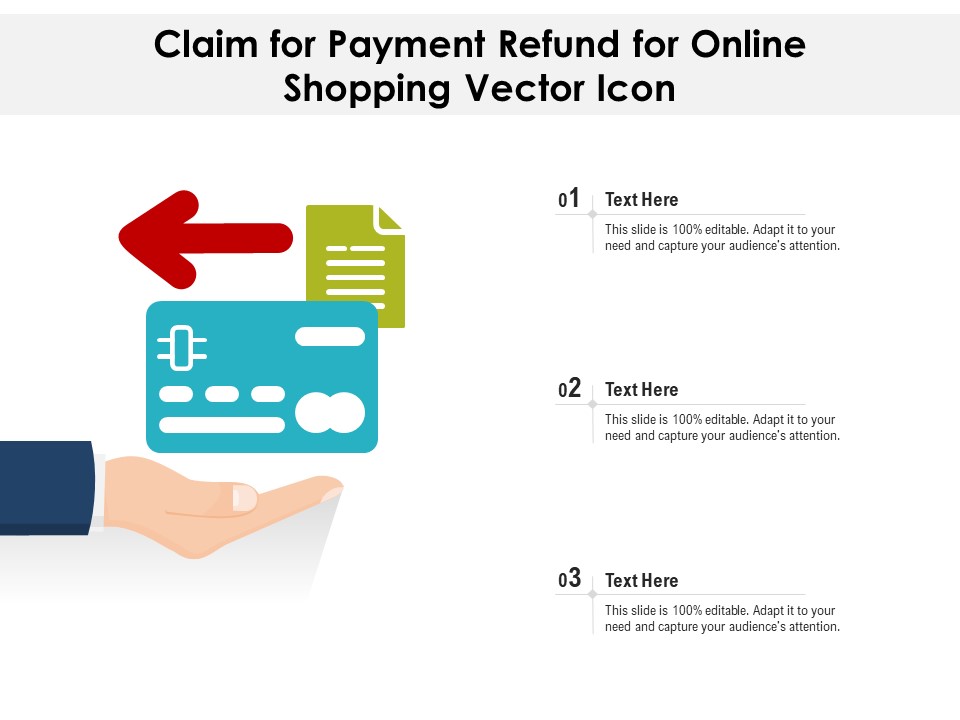 Claim For Payment Refund For Online Shopping Vector Icon Ppt PowerPoint Presentation Icon Themes PDF