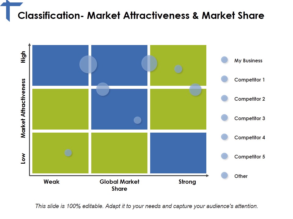 Classification Market Attractiveness And Market Share Ppt PowerPoint Presentation File Ideas