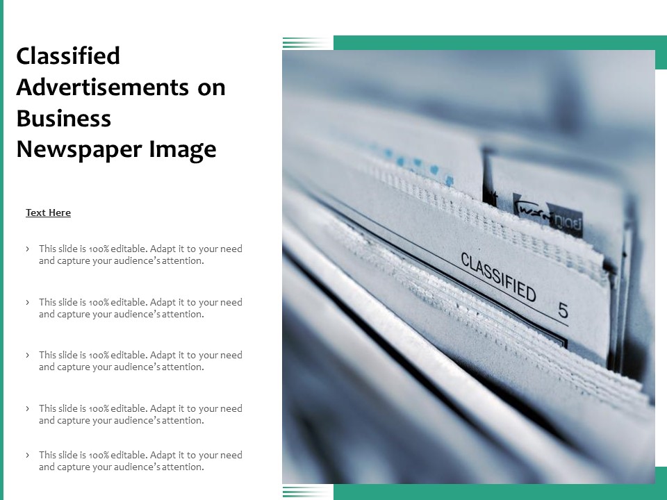 Classified Advertisements On Business Newspaper Image Ppt PowerPoint Presentation Portfolio Design Ideas PDF