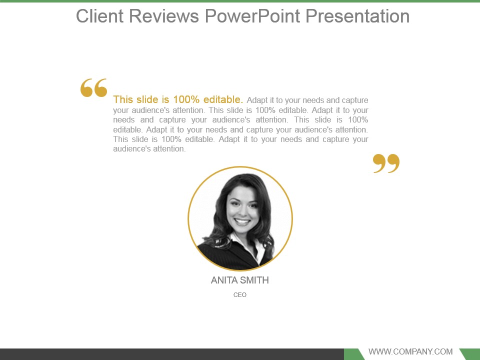 Client Reviews Powerpoint Presentation