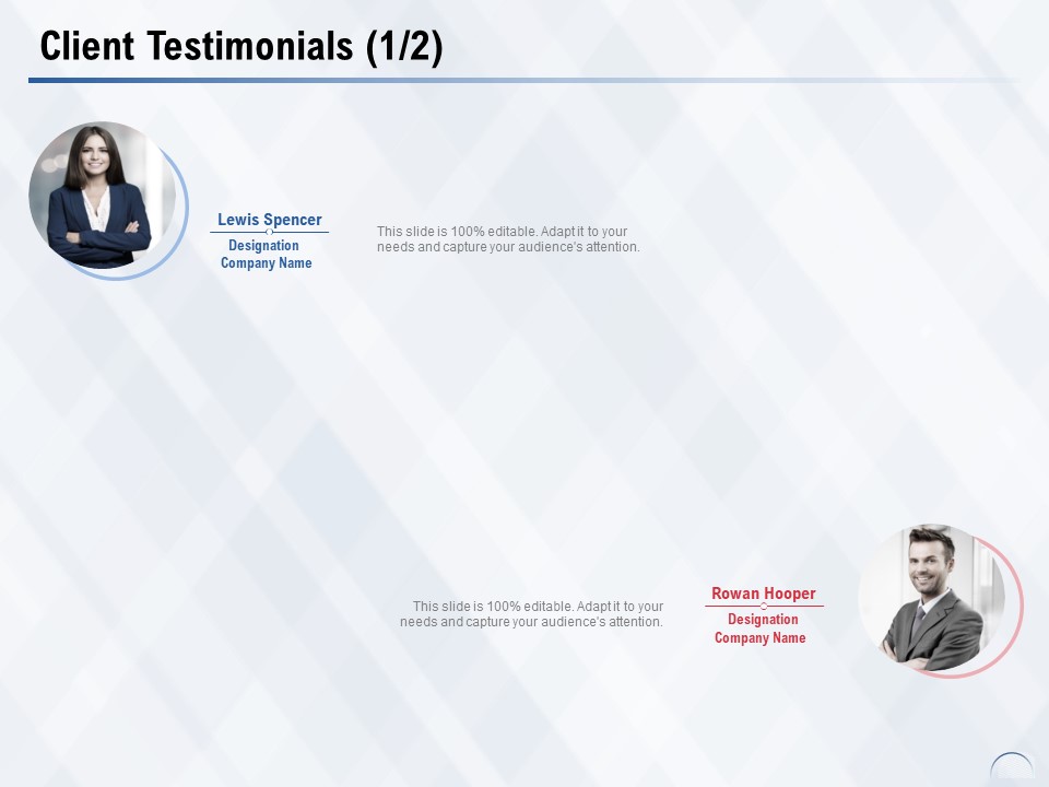 Client Testimonials Designation Ppt PowerPoint Presentation Model Topics