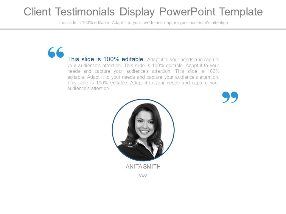 Client Testimonials Display Powerpoint Template