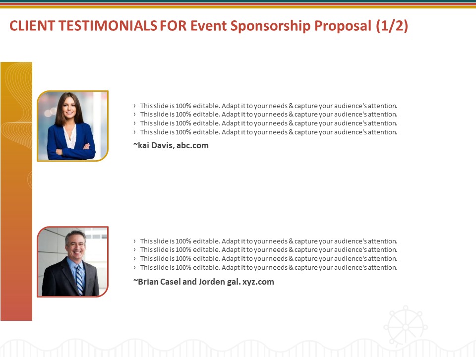 Client Testimonials For Event Sponsorship Proposal Ppt Ideas Microsoft PDF