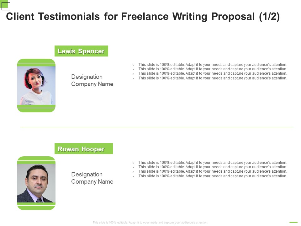 Client Testimonials For Freelance Writing Proposal Communication Ppt Infographics Visual Aids PDF