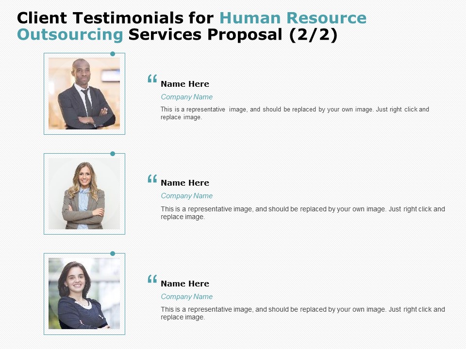 Client Testimonials For Human Resource Outsourcing Services Proposal Teamwork Themes PDF