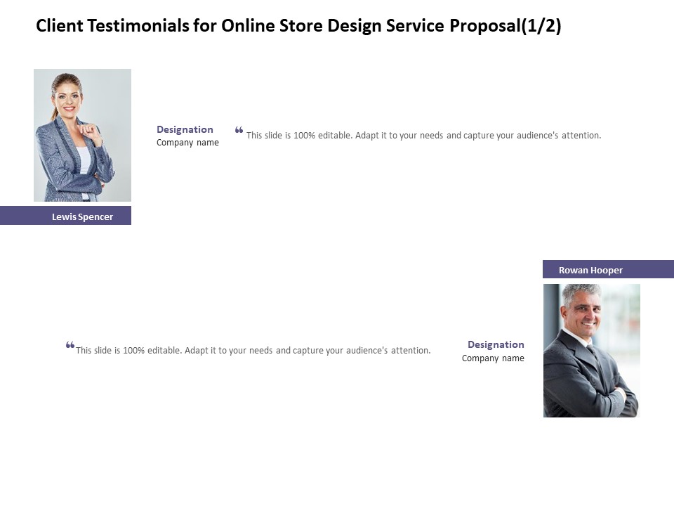 Client Testimonials For Online Store Design Service Proposal Planning Ppt PowerPoint Presentation Styles Microsoft