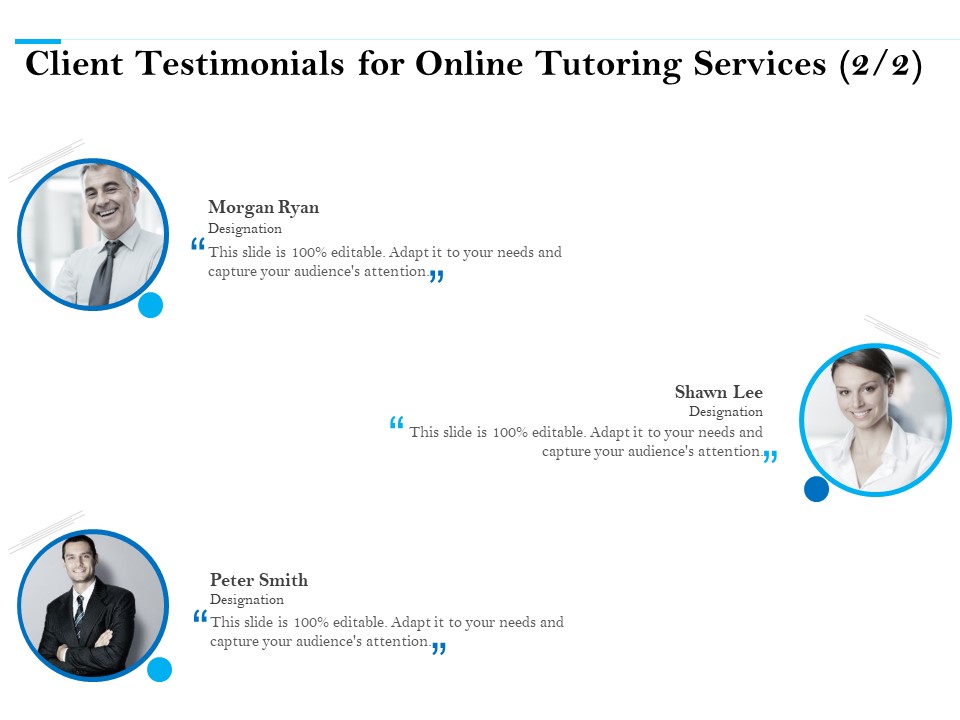 Client Testimonials For Online Tutoring Services Planning Ppt PowerPoint Presentation Icon Slide Download PDF