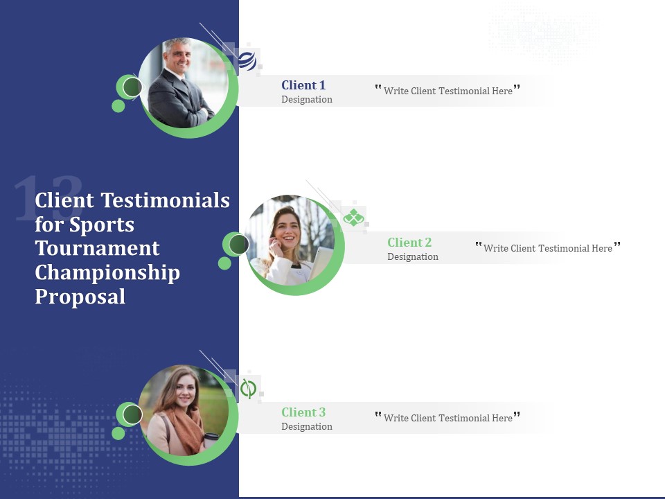 Client Testimonials For Sports Tournament Championship Proposal Ppt Inspiration Pictures PDF