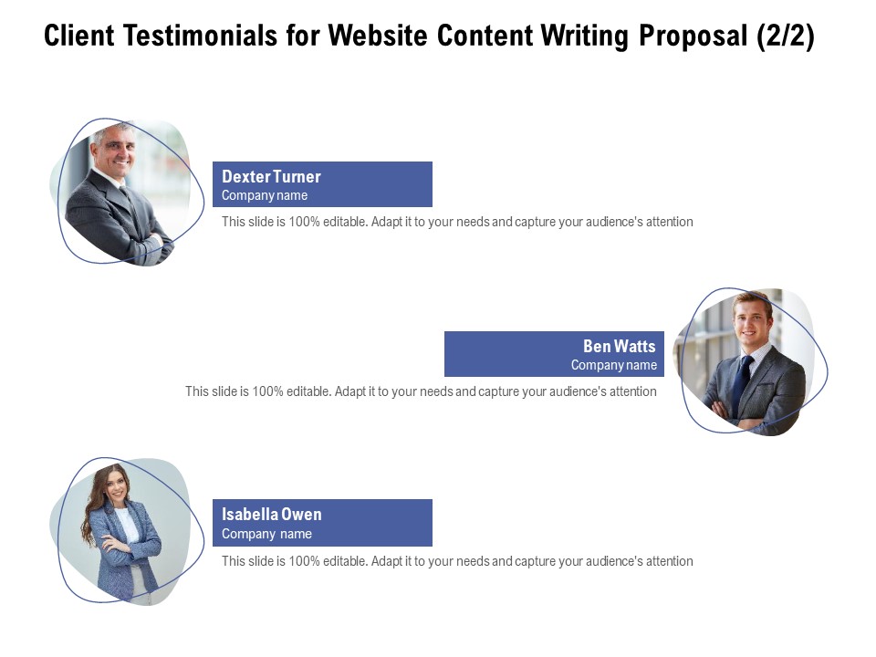 Client Testimonials For Website Content Writing Proposal Teamwork Ppt Slides Format PDF