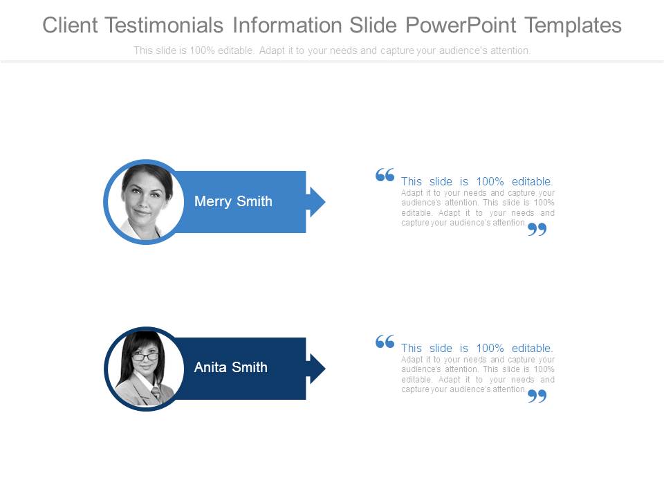 Client Testimonials Information Slide Powerpoint Templates