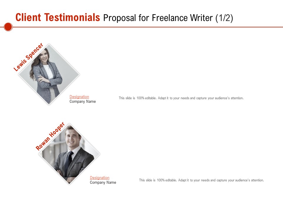 Client Testimonials Proposal For Freelance Writer Ppt PowerPoint Presentation File Outfit PDF