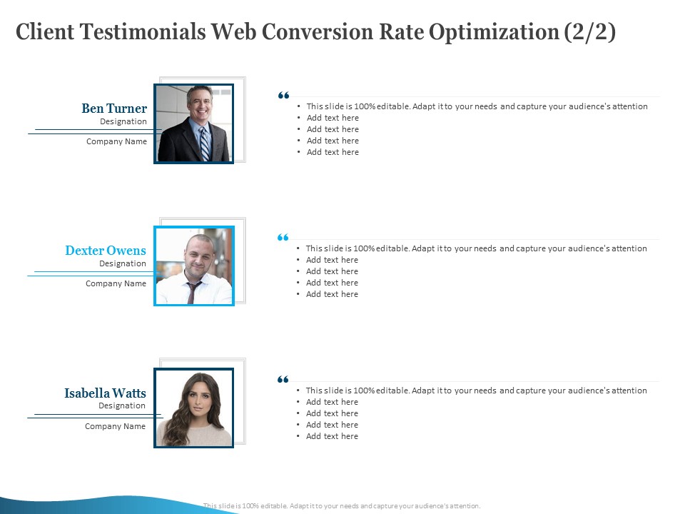 Client Testimonials Web Conversion Rate Optimization Strategy Ppt PowerPoint Presentation Infographic Template Background Designs PDF