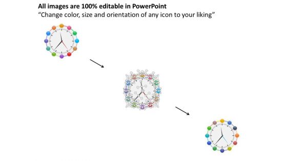 Clock Infographic Diagram For Time Management Powerpoint Template