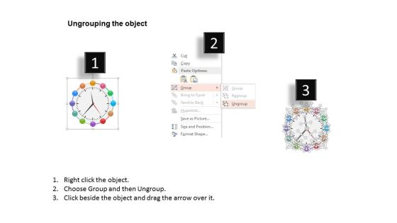 Clock Infographic Diagram For Time Management Powerpoint Template