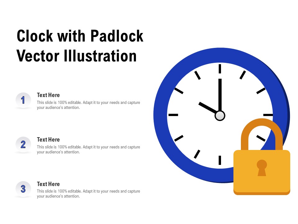 Clock With Padlock Vector Illustration Ppt PowerPoint Presentation Outline Icons PDF