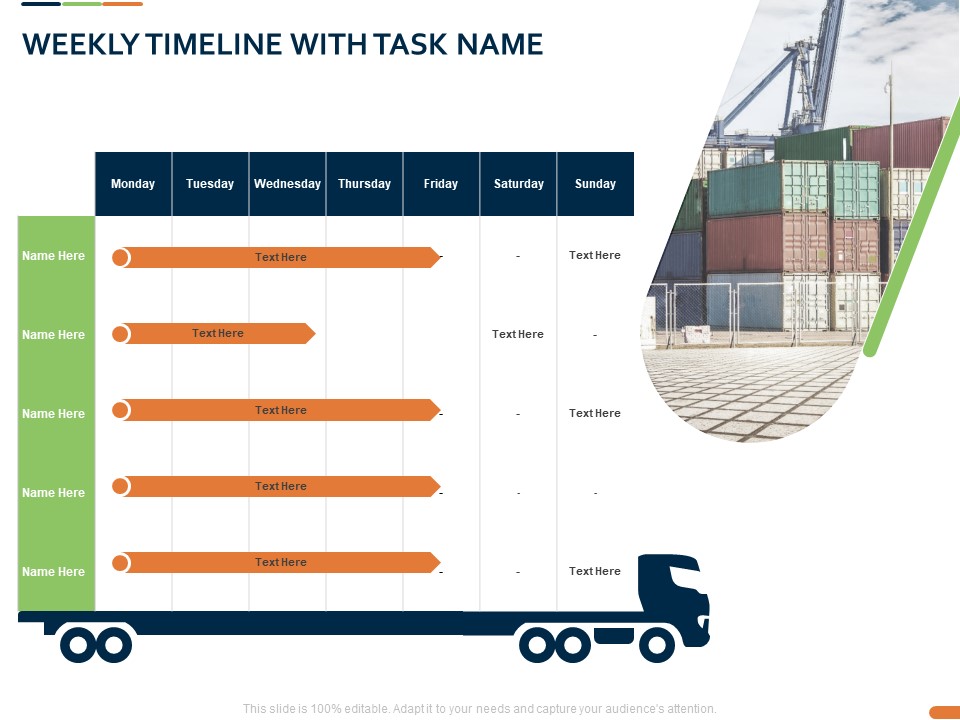 Closed Loop Supply Chain Management Weekly Timeline With Task Name Ppt Portfolio Themes PDF
