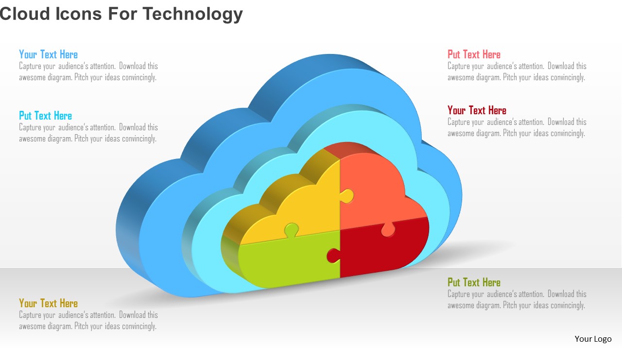 Cloud Icons For Technology PowerPoint Template