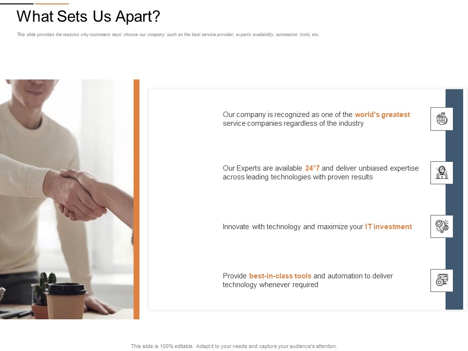 Cloud Services Best Practices Marketing Plan Agenda What Sets Us Apart Mockup PDF
