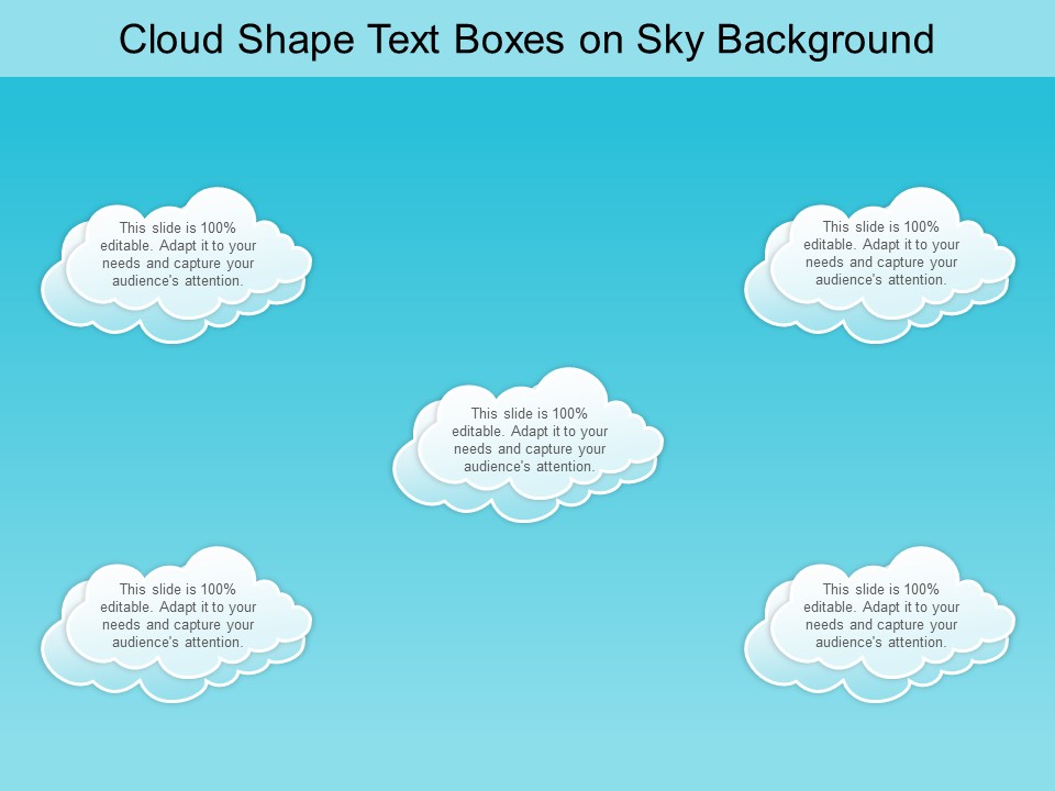 Cloud Shape Text Boxes On Sky Background Ppt PowerPoint Presentation Ideas Gridlines