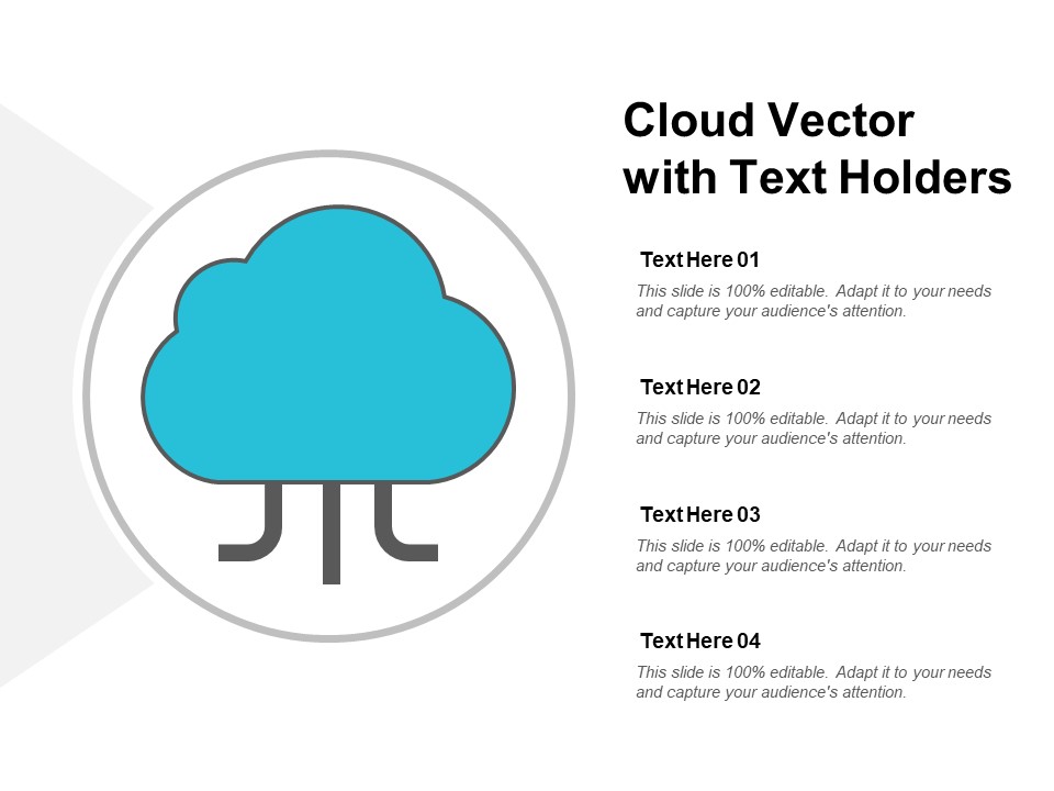 Cloud Vector With Text Holders Ppt Powerpoint Presentation Portfolio Format