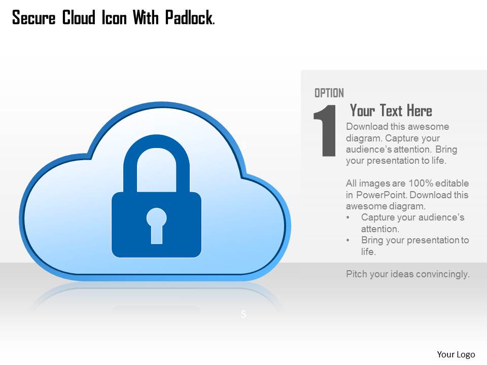 Cloud With Lock For Cloud Technology Powerpoint Template