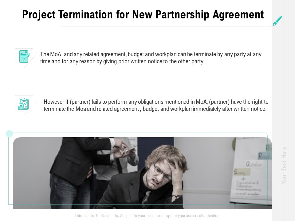 Collaboration Agreement Project Termination For New Partnership Agreement Ppt Visual Aids Slides PDF