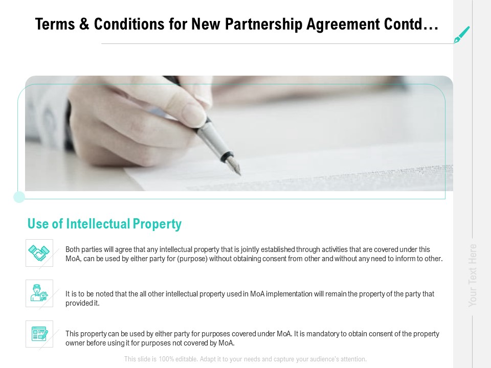 Collaboration Agreement Terms And Conditions For New Partnership Agreement Contd Ppt Icon Information PDF