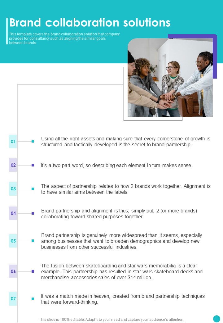 Collaboration To Partner With Celebrities Brand Collaboration Solutions One Pager Sample Example Document