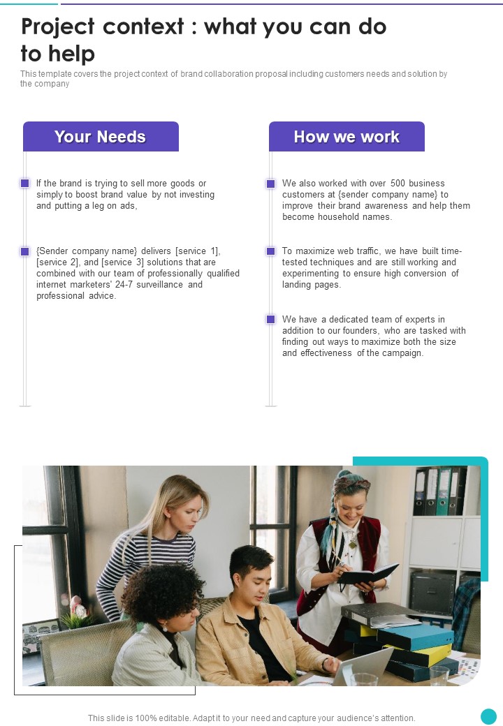 Collaboration To Partner With Celebrities Project Context What You Can Do One Pager Sample Example Document