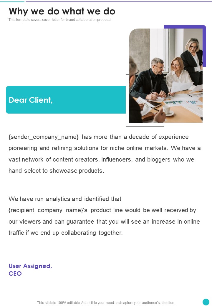 Collaboration To Partner With Celebrities Why We Do What We Do One Pager Sample Example Document