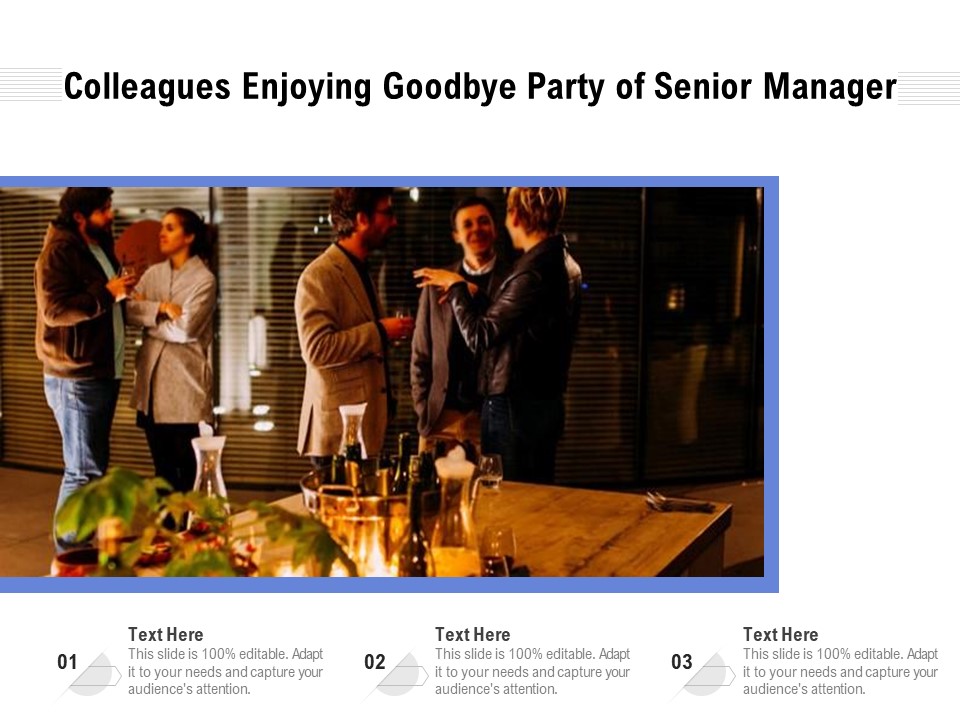 Colleagues Enjoying Goodbye Party Of Senior Manager Ppt PowerPoint Presentation File Show PDF