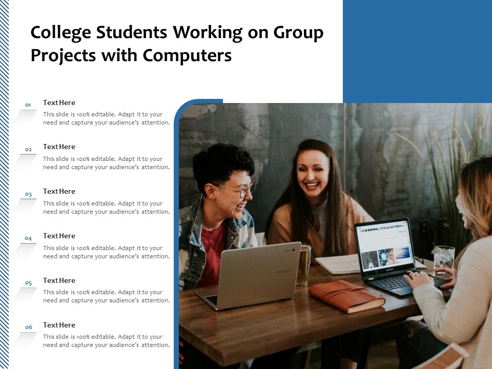 College Students Working On Group Projects With Computers Ppt PowerPoint Presentation File Skills PDF
