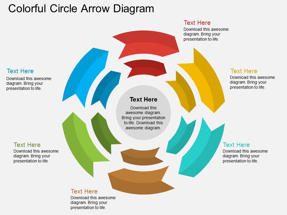 Colorful Circle Arrow Diagram Powerpoint Template