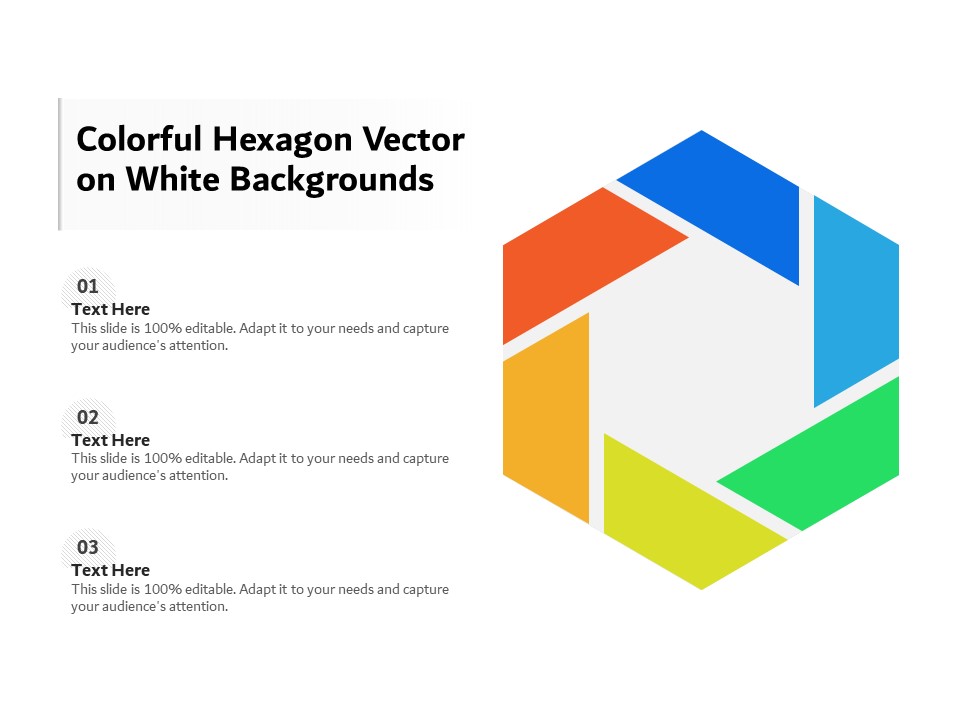 Colorful Hexagon Vector On White Backgrounds Ppt PowerPoint Presentation Gallery Slide PDF