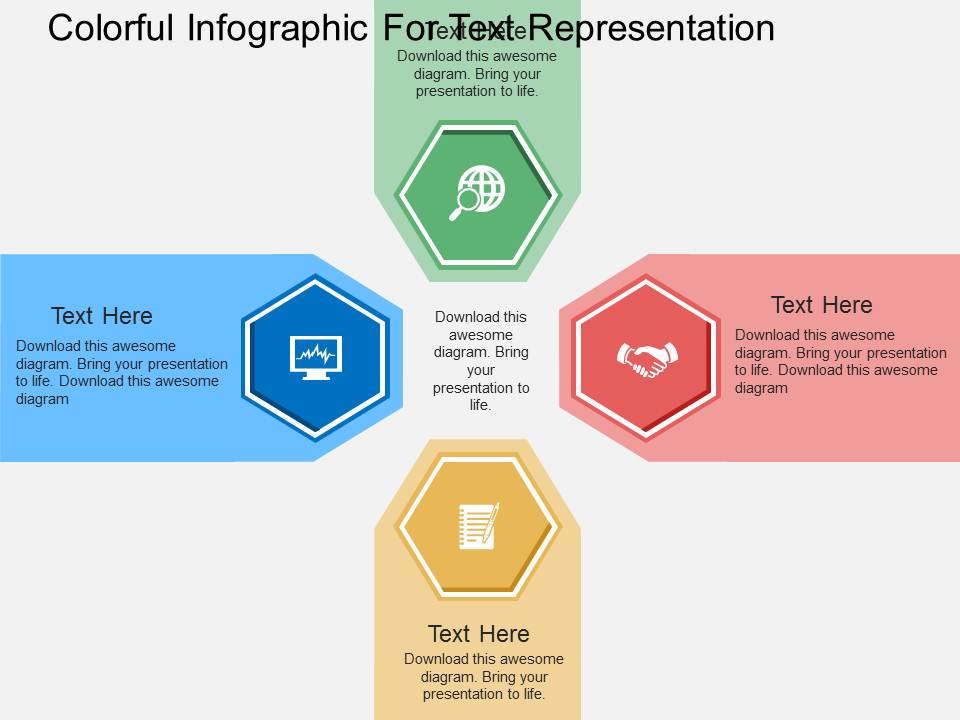 Colorful Infographic For Text Representation Powerpoint Templates