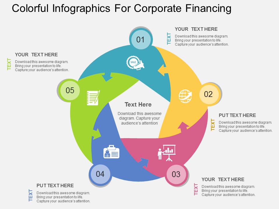 Colorful Infographics For Corporate Financing Powerpoint Template