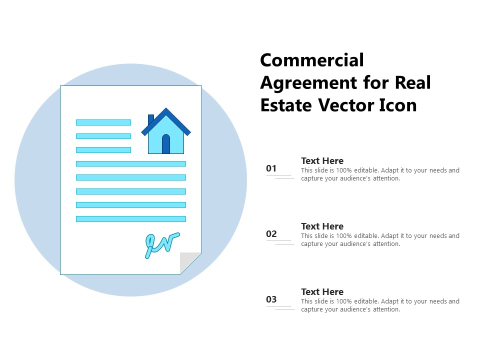 Commercial Agreement For Real Estate Vector Icon Ppt PowerPoint Presentation Gallery Skills PDF