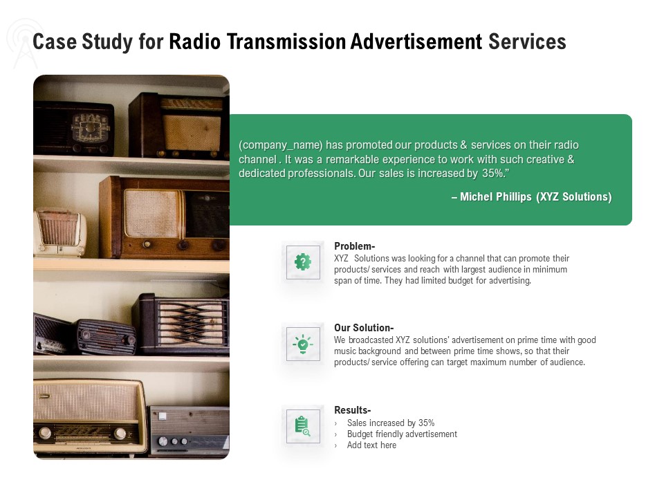 Commercial Broadcasting Case Study For Radio Transmission Advertisement Services Formats PDF