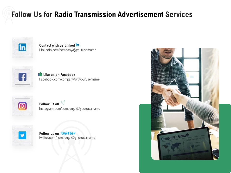 Commercial Broadcasting Follow Us For Radio Transmission Advertisement Services Information PDF