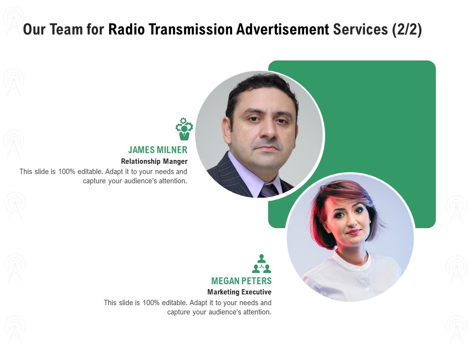Commercial Broadcasting Our Team For Radio Transmission Advertisement Services Inspiration PDF