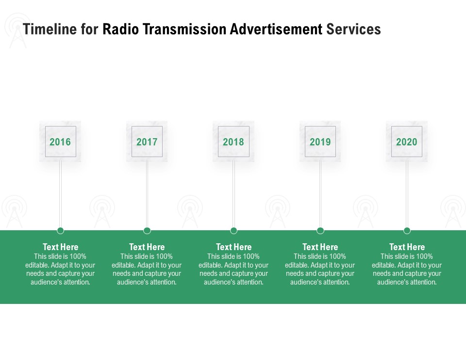 Commercial Broadcasting Timeline For Radio Transmission Advertisement Services Brochure PDF