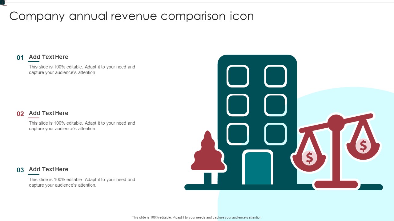 Company Annual Revenue Comparison Icon Template PDF